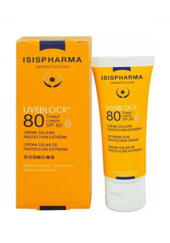 كريم واقي شمسي ملون للبشرة الحساسة  50 مل من إيزيس فارما  فارما Isis pharma Uveblook Tinted Cream 80 Spf 