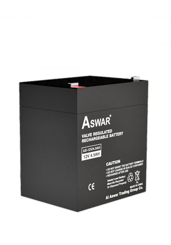 بطارية قابلة لأعادة الشحن 4.5 أمبير من أسوار Aswar AS-12V/4.5AH Valve Regulated Rechargeable Battery