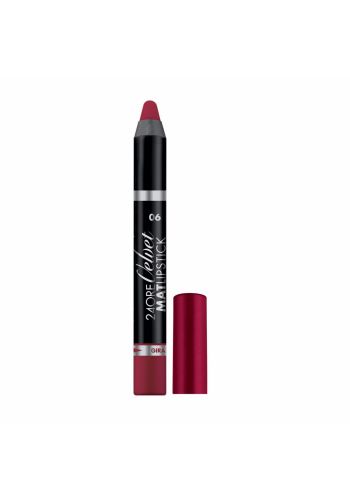قلم أحمر شفاه مطفي  1.66 غرام ديبورا Deborah 24 Ore Velvet Mat Lipstick 06