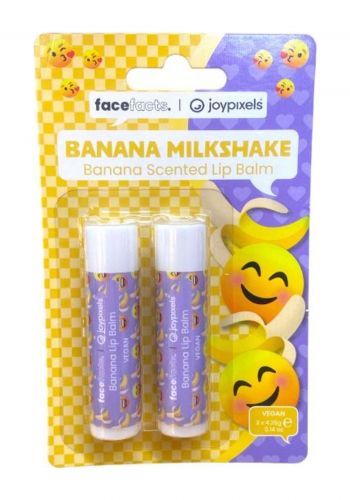 مرطب شفاه 2 قطعة من فيس فاكتس Face Facts Moisturising Lip Balm Banana Milkshake