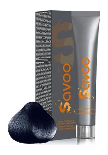 صبغة الشعر بدرجة IB و لون اسود نيلي 100 مل من سافو Savoo Hair Color Cream - No.IB Indigo Black