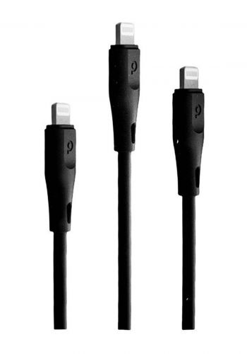 Porodo PD-COLX3-BK USB Cable Lightning Combo Fast Charge and Data Cable (0.6m+1.2m+1.8m) - Black  كابلات من بورودو
