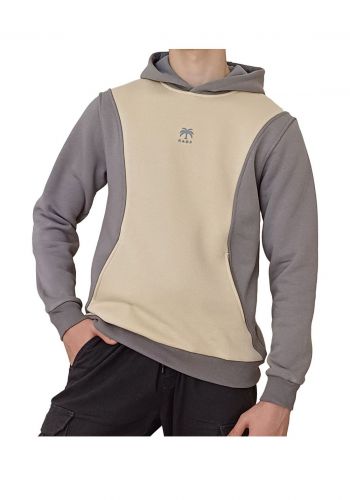 هودي لكلا الجنسين بيجي ورصاصي اللون من كاوف Kaof Unisex Hoodie 
