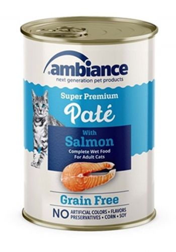 طعام رطب للقطط البالغة بالسالمون 400 غم من امبيانس Ambiance Adult Cat Food With Salmon