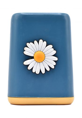 Apencil case مقلمة نيلي اللون بطبعة وردة