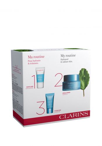Clarins Skin Care Set كريم تقشير 15 مل و رغوة تنظيف 30 مل ومرطب البشرة 50 مل كلارنس