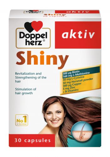 -دوبلهيرز أكتيف للشعر + بيوتين Doppelherz AKTIV SHINY FOR HAIR + BIOTIN 30 PSC