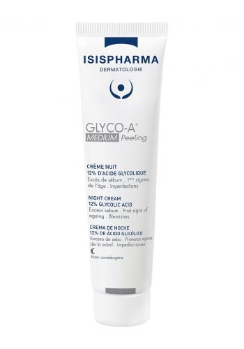 كريم ليلي متوسط التقشير لجميع انواع البشرة 30 مل من ايزيس فارما Isis Pharma Glyco-A Medium Peeling 12%