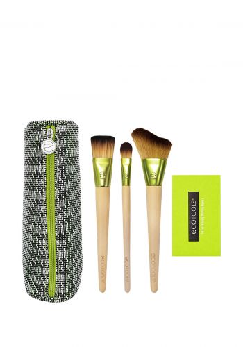 سيت فرش مكياج 3 قطع مع حافظة من ايكوتولز Ecotools Travel and Glow Makeup Brush Set