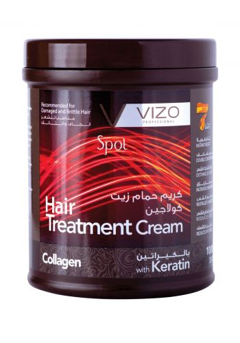 كريم حمام زيت معالج للشعر بالكولاجين والكيراتين 1000 مل من فيزو Vizo Spot Hair Treatment Cream