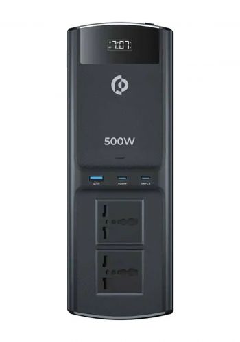 عاكس سيارة متعدد المنافذ  500 واط من باورلوجي Powerology 500W Universal Multi Port Car Inverter With 30W Dual USBC PD & QC3 USB-A Output