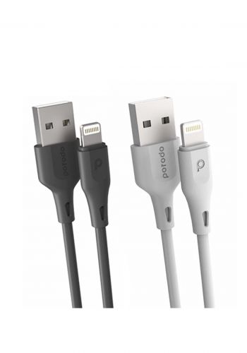 PorodoPD-U2LC-BK USB Cable Lightning Fast Charge and Data Cable 2m كابل من بورودو