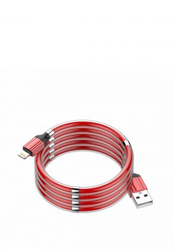كيبل شحن للموبايل لايتننك 1 متر من لدنيو Ldnio LS491 Magnetic Charge & Sync Data Lightning Cable - Red