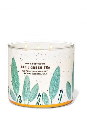 Bath & Body Basil Green Tea Candle شمعة معطرة برائحه الشاي الاخضر من باث اند بودي