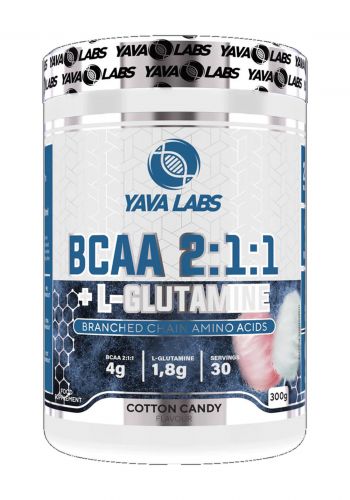 Yava Labs BCAA 2:1:1 Cotton Candy Food Supplement مكمل غذائي بنكهة شعر البنات 300 غرام من يافا لابس