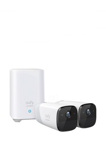 كاميرا مراقبة داخلية وخارجية مع رؤية ليلية من يوفي Eufy  T88513D1 eufyCam 2 pro 2+1, White
