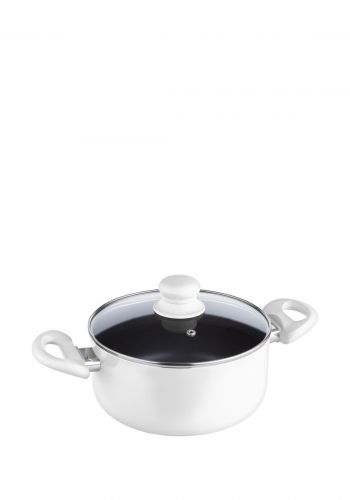 قدر طبخ مع غطاء زجاجي ابيض اللون سعة 2.7 لتر  من لامارت Lamart LT1016 Pot 