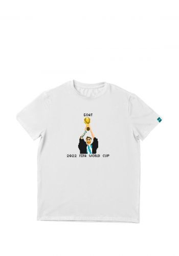 تيشيرت لكلا الجنسين أبيض اللون  بطبعة مسي لكأس العالم من بيتا  Beta T-Shirt