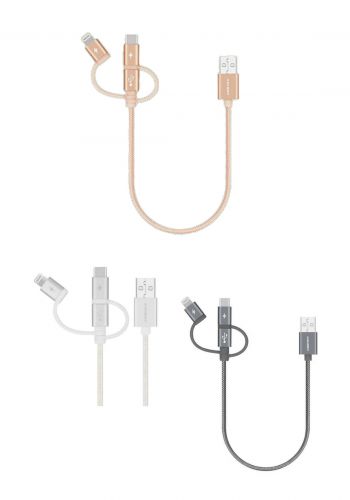 Momax DX1W 3IN1 Fast Charge Sync Usb Cable 30cm كابل بثلاث رؤوس من موماكس