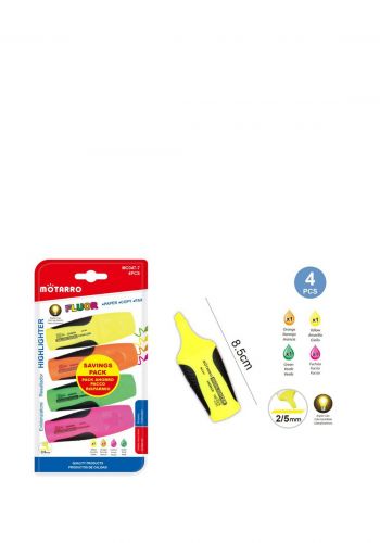 سيت اقلام هايلايتر 4 قطع  من موتارو Motarro mc047-7  Highlighter
