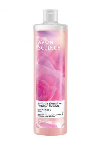 سائل استحمام بخلاصة الورد والعنبر 500 مل من افون Avon Senses L’amour Sunrise Shower Cream