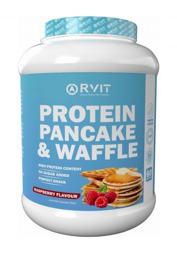 فطيرة البروتين والوافل بالفراولة 60 حصة 3 كغم من رفيت Rvit Protein Pancake & Waffle Raspberry Flavour 3kg