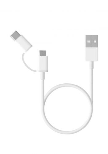 كيبل شحن 30 سم  Xiaomi 2-in-1 USB Cable Micro USB + Type C to USB-A Cable