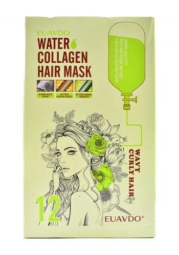 Euavdo Water Collagen Hair Mask Wavy/ Curly Hair قناع الشعر من يوافدو 30 مل للشعر المموج/المجعد