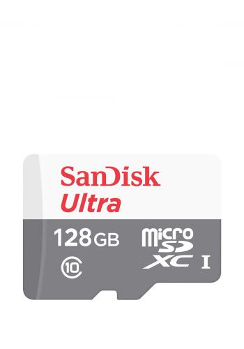 SanDisk 128 GB Ultra microSDHC UHS-I Memory Card with Adapter - 100MB/s بطاقة ذاكرة