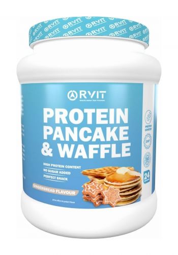 فطيرة البروتين والوافل بخبز الزنجبيل 24 حصة  1.2 كغم  من رفيت Rvit Protein Pancake & Waffle Gingerbread Flavour