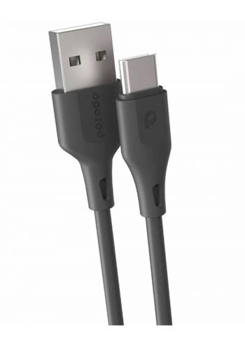 Porodo PD-U3CC-BK USB Cable Type-C Connector Fast Charge and Data Cable 2m 3A - Black  كابل من بورودو