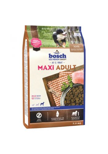 طعام جاف للكلاب 3 كيلوغرام من بوش ماكسي bosch Maxi Adult Dry Dog Food