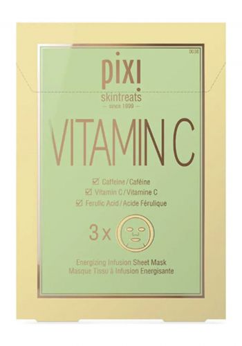 ماسك فيتامين سي  ورقي للبشرة  3 قطع من بيكسي Pixi Vitamin C Sheet Mask