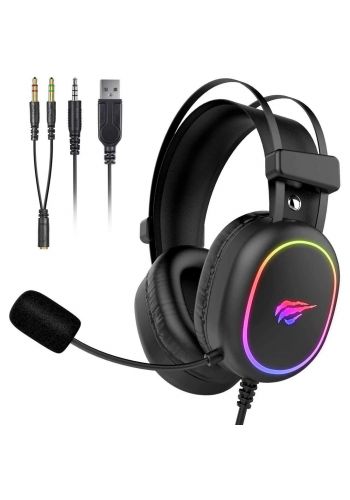 Havit HV-H2016D RGB Gaming Headphone  3.5MM + USB Black سماعة رأس 