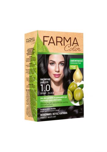 صبغة للشعر الدرجة 1.0 لون أسود من فارمسي Farmasi Farma Color Hair - 1.0 Black
