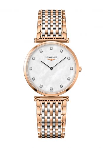 ساعة يد نسائية باللون الفضي والروز كولد من لونجين Longines (l47091887) Women's Watch 