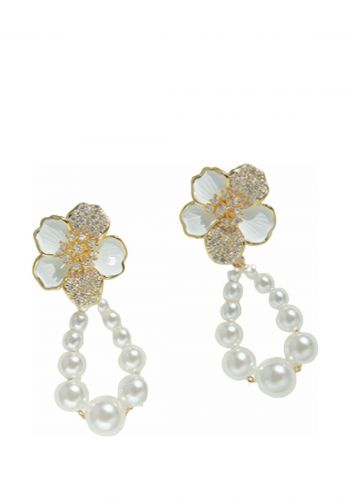 اقراط نسائية من الفضة بشكل وردة من ايلاهوي Ilahui Earrings 