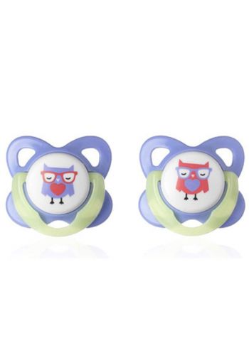 Tommee Tippee Essentials Glow in the Dark soother 6-12m ‏ 2Pack‏