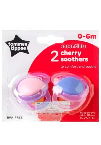 Tommee Tippee Latex Essentials Cherry Soothers 0-6 m  2 Pack