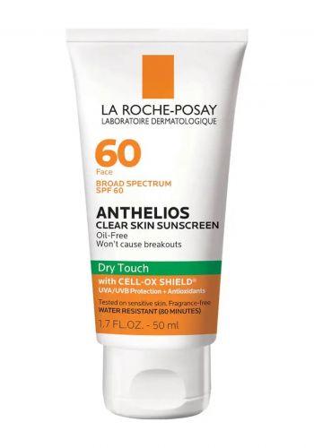 واقي شمس لجميع انواع البشرة  50 مل من لاروش بوزيه La Roche Posay Anthelios Clear Skin Dry Touch Sunscreen Spf 60