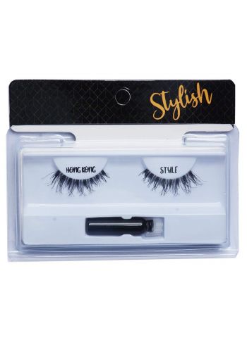 Natural Hair False Lashes In Hong Kong Style with Adhesive Set رموش