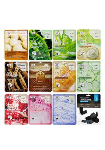 عرض الماسكات الكورية - 10 ماسكات ورقية من ثري دبليو الكورية 3w clinick mask sheet