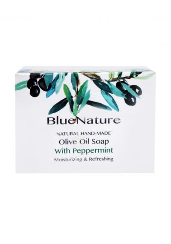 صابونة بالزيت الزيتون مع زيت النعناع 100 غرام من بلو نيتشر BlueNature Radiant Olive Oil Soap With Peppermint  