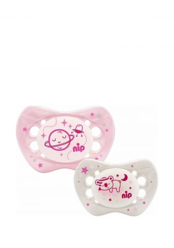 سيت لهاية مضيئة للأطفال قطعتين من نيب الالمانية Nip Night Baby Soother 16 - 32 M 2 Pcs Set 