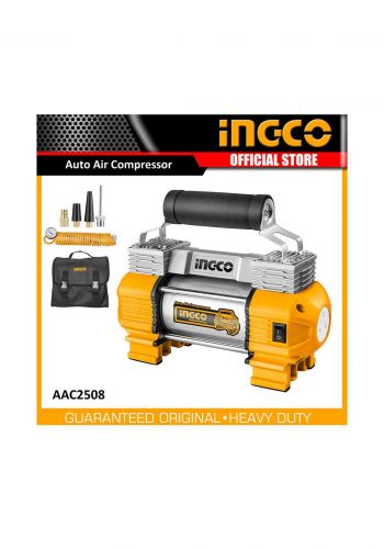 Ingco AAC2508 Original Auto Air Compressor 120 psi with Free  Soldering Iron كمبريسر سيارة دبل بستم