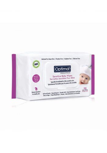 Optimal Sensitive Baby Wipes 72pcs With Lid  (0-6m) مناديل معطرة للبشرة الحساسة  للاطفال