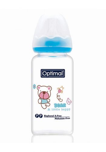 Optimal Glass Feeding Bottle(0-6m) 240ml Colored رضاعة زجاجية للاطفال 