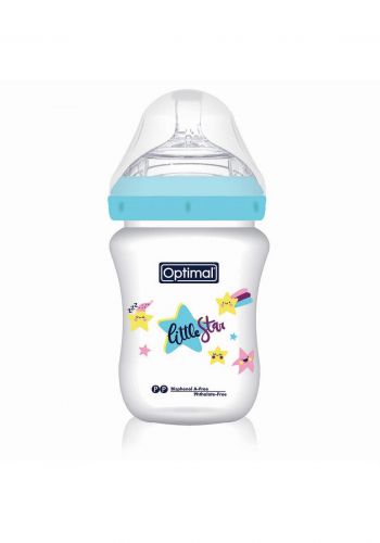 Optimal  Mamilla Extra Wide Neck - Double Anti - Colic System (0-6m) 300ml  blue رضاعة بلاستيك للاطفال