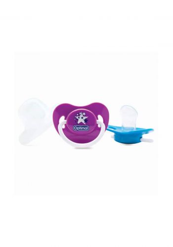 Optimal Orthodontic Nipple Silicone Pacifier With Cover (6-18m) purple لهاية للاطفال