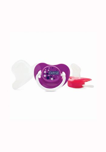 Optimal Orthodontic Nipple Silicone Pacifier With Cover (6-18m) purple لهاية للاطفال